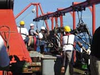Geophysical equipment used in the Indian Ocean